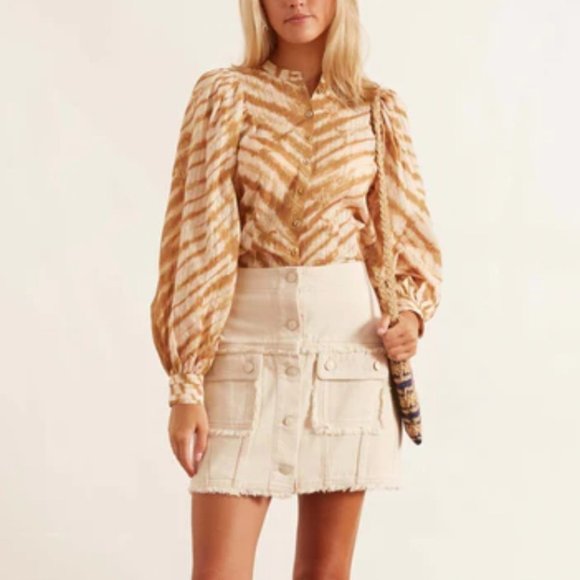 Ulla Johnson Prudence Tie Dyed Blouse in Sand - 2 - Picture 1 of 10